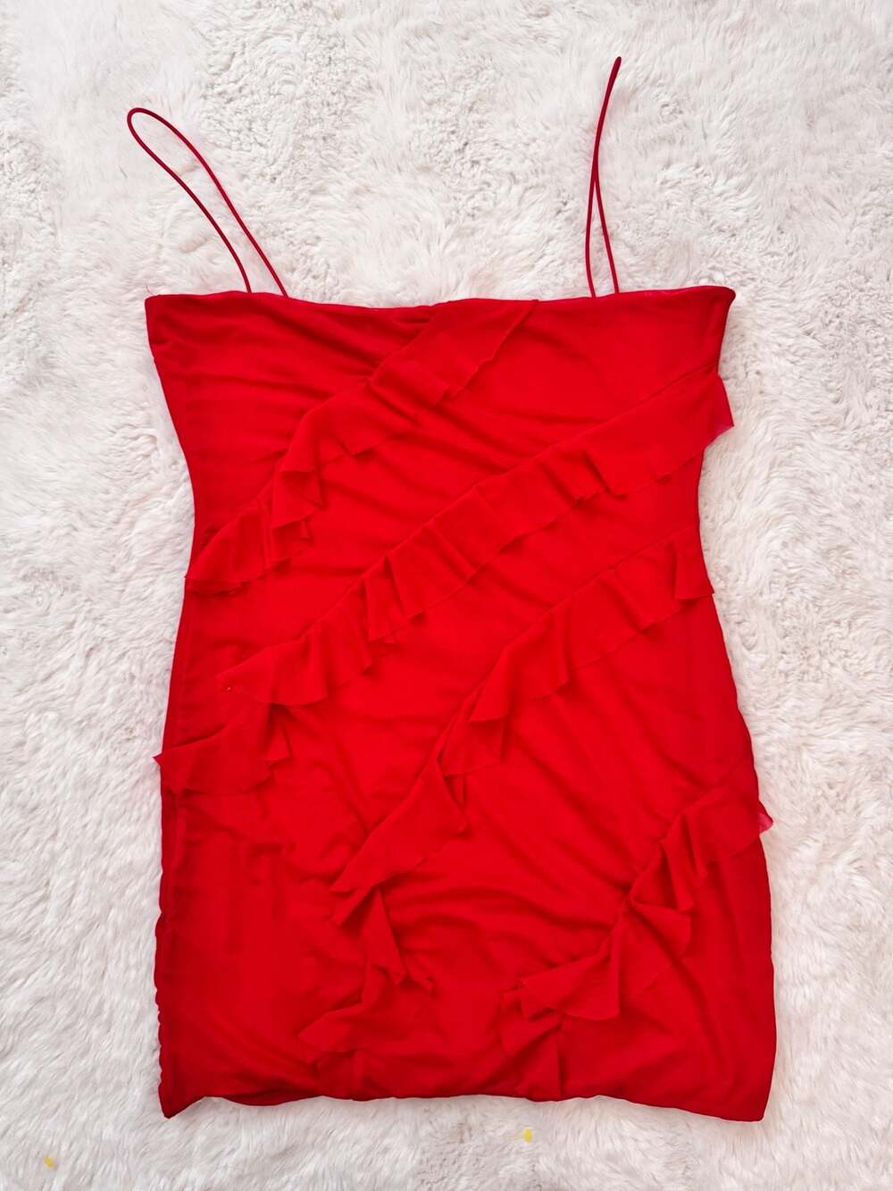 Princess Polly Meliodas Ruffle Mini Dress Red US 12